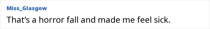 A comment expressing the sickening feeling caused by the horrific fall of an English gymnast at the Commonwealth Games.
