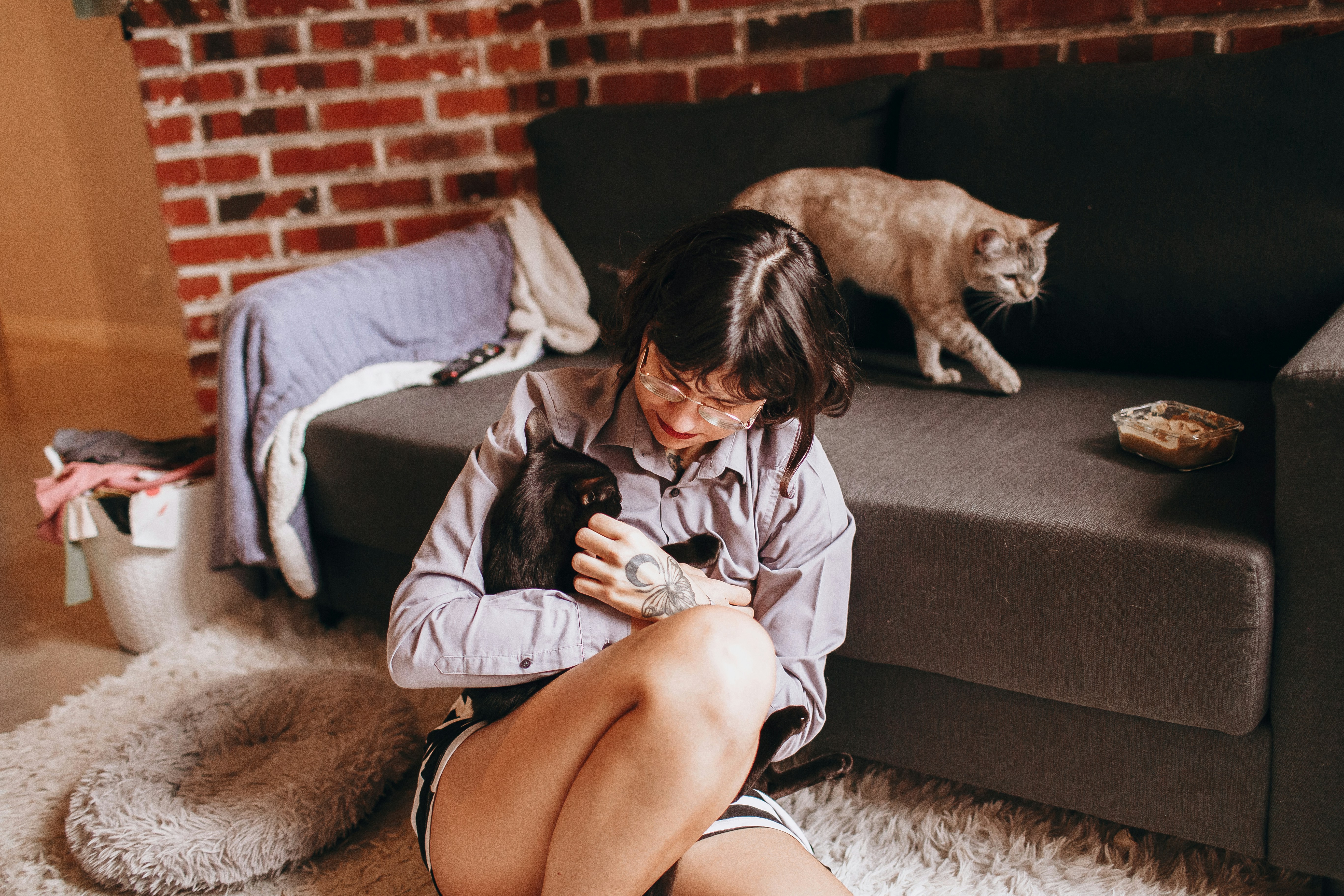 A bride-to-be holds her cat, while another cat walks on the couch, questioning her engagement after a fiancé ultimatum. A bride-to-be holds her cat, while another cat walks on the couch, questioning her engagement after a fiancé ultimatum.