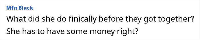 Hollywood Star custody battle: Online comment questioning her financial status before the actor's massive income revelations.