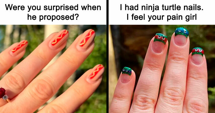 Woman Gets Engaged While Having Hot Dog Nails, Others Share Their Manicures To Make Her Feel Less Alone