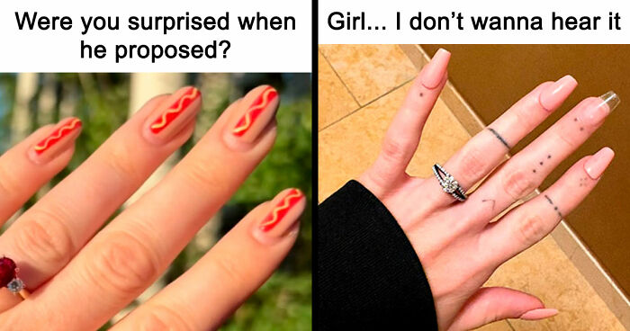 Woman Gets Engaged While Having Hot Dog Nails, Others Share Their Manicures To Make Her Feel Less Alone