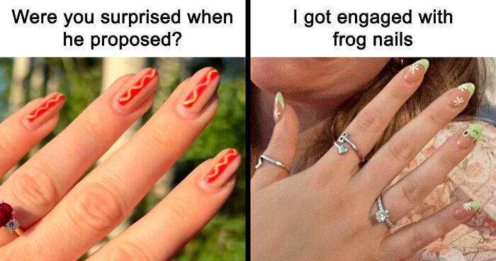 Woman Gets Engaged While Having Hot Dog Nails, Others Share Their Manicures To Make Her Feel Less Alone
