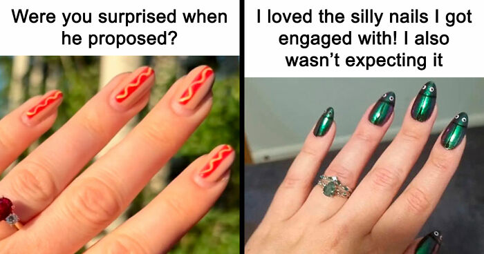 Woman Gets Engaged While Having Hot Dog Nails, Others Share Their Manicures To Make Her Feel Less Alone