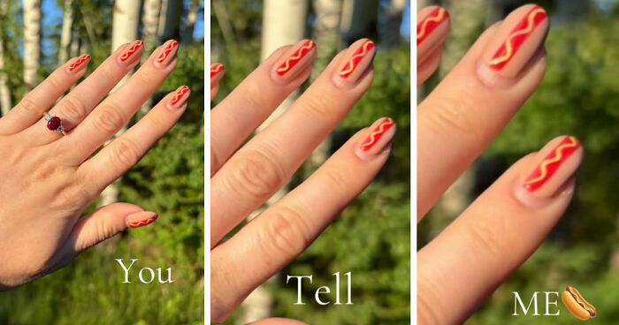 Woman Gets Engaged While Having Hot Dog Nails, Others Share Their Manicures To Make Her Feel Less Alone