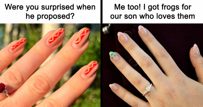 Woman Gets Engaged While Having Hot Dog Nails, Others Share Their Manicures To Make Her Feel Less Alone