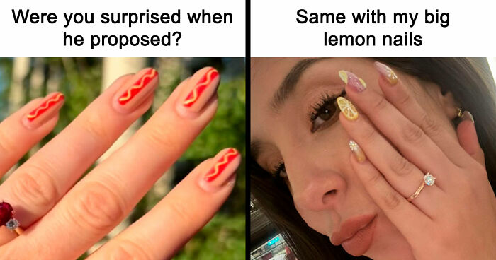 Woman Gets Engaged While Having Hot Dog Nails, Others Share Their Manicures To Make Her Feel Less Alone
