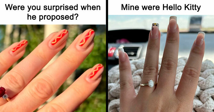 Woman Gets Engaged While Having Hot Dog Nails, Others Share Their Manicures To Make Her Feel Less Alone