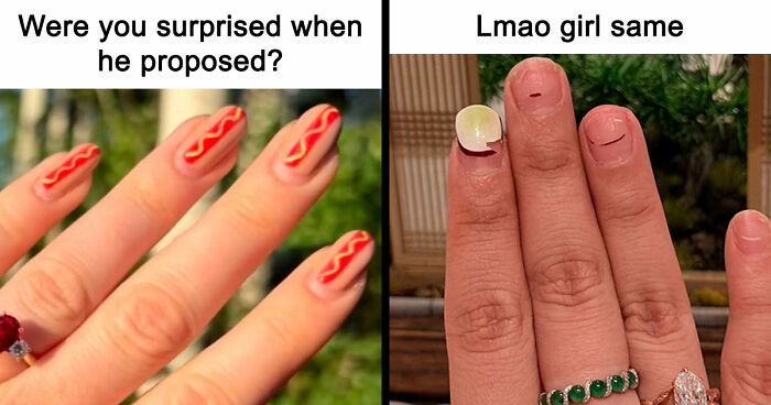 Woman Gets Engaged While Having Hot Dog Nails, Others Share Their Manicures To Make Her Feel Less Alone