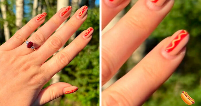 Woman Gets Engaged While Having Hot Dog Nails, Others Share Their Manicures To Make Her Feel Less Alone