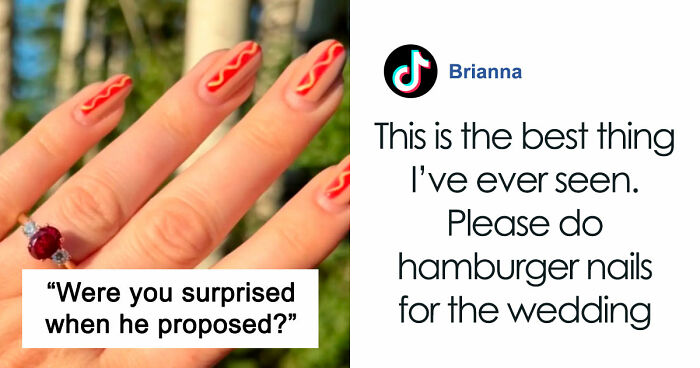 Woman Gets Engaged While Having Hot Dog Nails, Others Share Their Manicures To Make Her Feel Less Alone