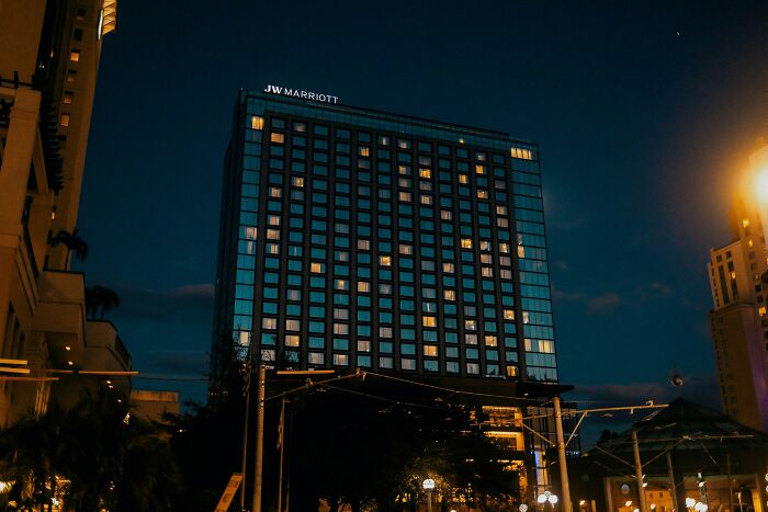 JW Marriott at night, showcasing hotel industry secrets for a vacation.