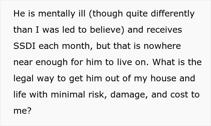 A woman seeking advice on her husband and how to get him out of her house and life.