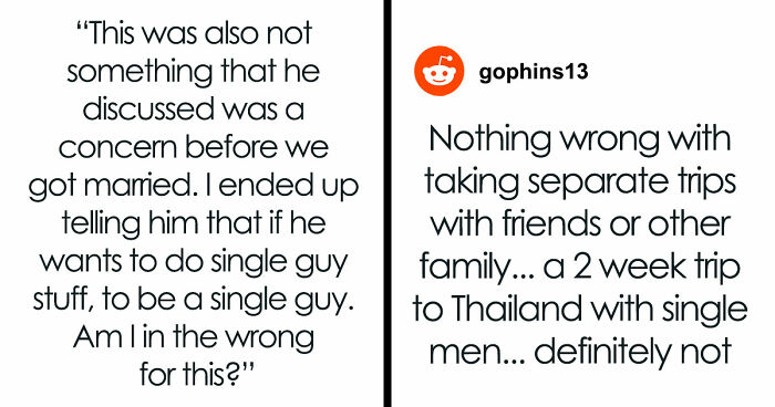 Guy Wants Marriage At Home And Single-Guy Trips To Thailand With Pals, Wife Says He Can’t Have Both