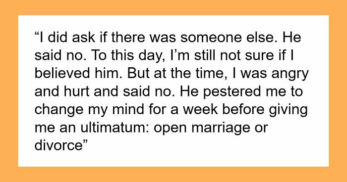 Guy’s Life Falls Apart Completely After He Gives Wife An Ultimatum Of Open Marriage Or Divorce
