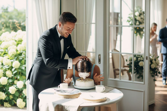 Woman Leaves Husband The Day After Wedding, Mad He Smashed Her Face Into Their Reception Cake