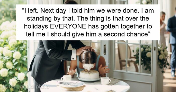 Woman Leaves Husband The Day After Wedding, Mad He Smashed Her Face Into Their Reception Cake