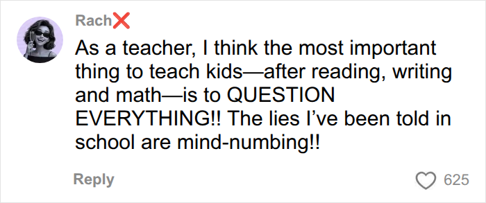 A comment from a teacher about questioning everything regarding the actual scale of continents.