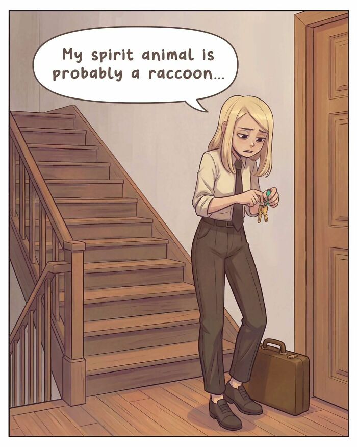 A nostalgic comic shows a person walking up stairs, feeling down, reflecting life before smartphones.