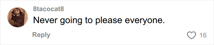 A comment about not pleasing everyone regarding Target's plus-size clothing selection. A comment about not pleasing everyone regarding Target's plus-size clothing selection.
