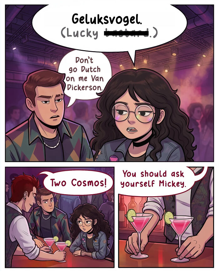Victor Gnarly's nostalgic comics capture life before smartphones, showing friends enjoying burritos in a restaurant.