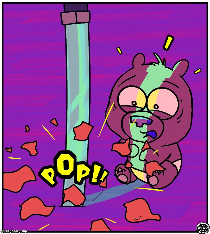 Hilarious animal comics: A large bear in a martial arts uniform with a sword, telling a smaller bear about destiny.