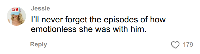 A comment recalling Kate's emotionless behavior towards Collin Gosselin in past episodes.