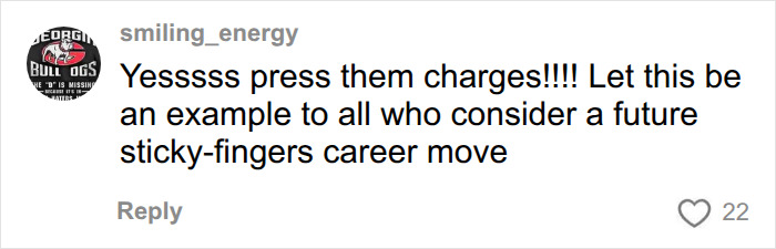 A comment encouraging the bride-to-be to press charges against the woman involved in the wallet incident mid-flight. A comment encouraging the bride-to-be to press charges against the woman involved in the wallet incident mid-flight.