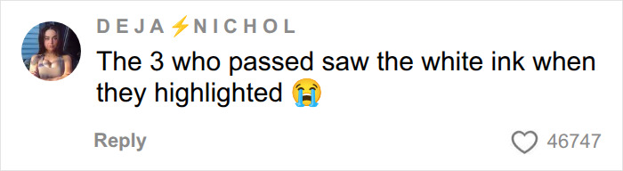 A comment on social media about students using AI on final exams and a clever trick to catch them.