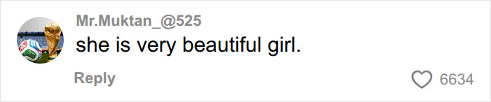 A social media user comments, 'she is very beautiful girl', about the unrecognizable Netflix star at the World Cup match. A social media user comments, 'she is very beautiful girl', about the unrecognizable Netflix star at the World Cup match.