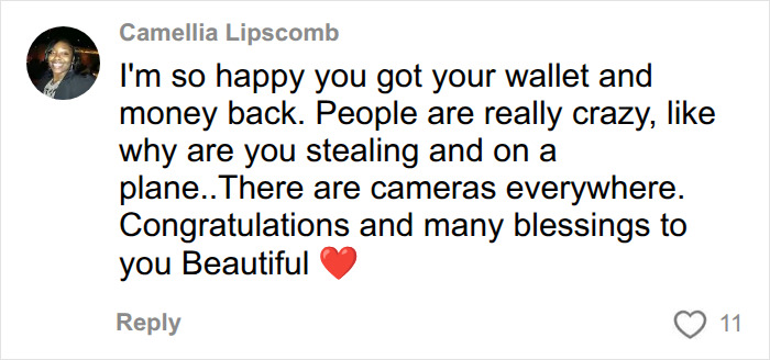A social media user comments on the bride-to-be confronting woman mid-flight after wallet goes missing. A social media user comments on the bride-to-be confronting woman mid-flight after wallet goes missing.
