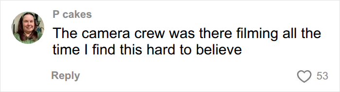 A comment expressing disbelief about Collin Gosselin's allegations given the constant presence of a camera crew during his public battle.