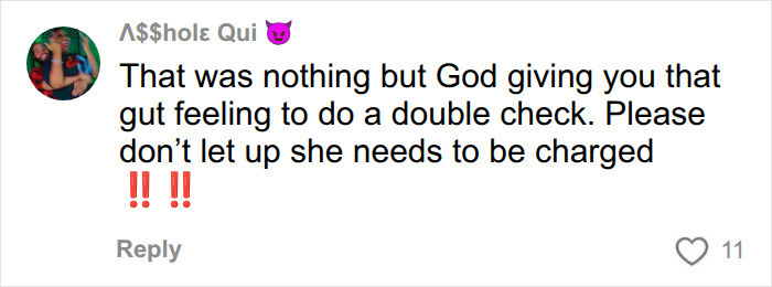 A social media comment from 'A$$hole Qui' praising the bride-to-be for confronting the woman who stole her wallet. A social media comment from 'A$$hole Qui' praising the bride-to-be for confronting the woman who stole her wallet.