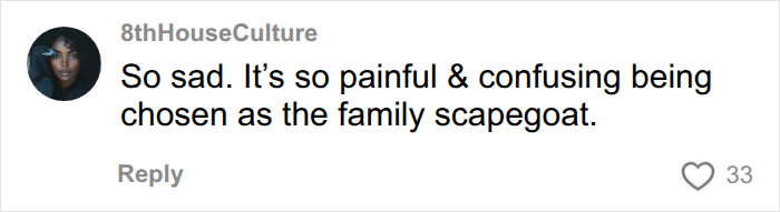 A comment reflecting on Collin Gosselin's challenging public battle, describing the pain of being a family scapegoat.