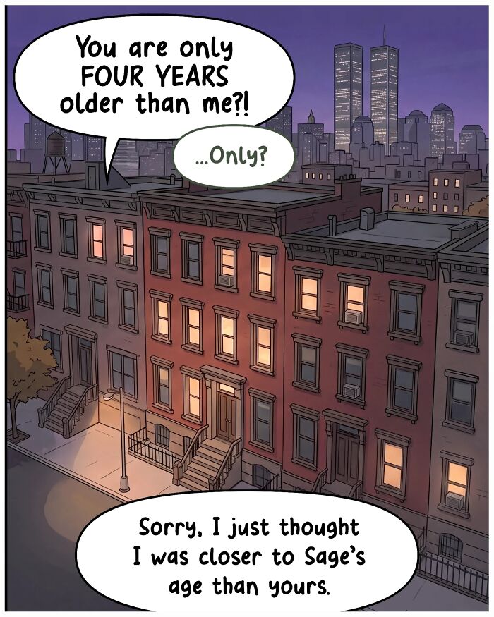 A nostalgic comic shows a person startled by a surprise, dropping groceries, depicting life before smartphones.