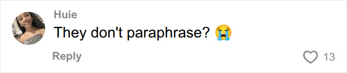 College Professor uses a clever trick to catch students using AI on final exams; A user comments on paraphrasing.