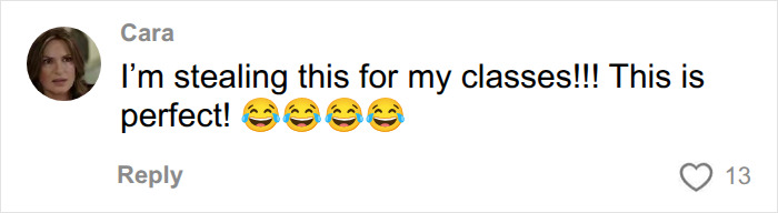 A comment from a user expressing they will use the trick in their classes, related to a college professor catching students using AI on final.