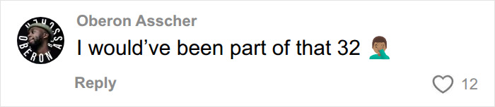 A comment from a user saying they would have been part of the 32 students caught using AI by a college professor.