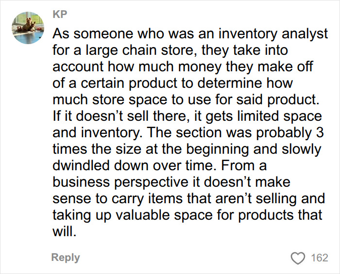 A comment explaining store inventory and space allocation based on product sales for clothing selection. A comment explaining store inventory and space allocation based on product sales for clothing selection.
