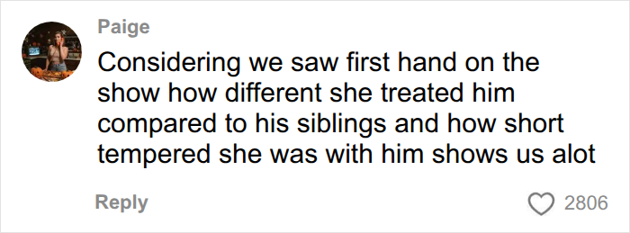 A comment from Paige, discussing Collin Gosselin's mom's treatment of him during their public battle.