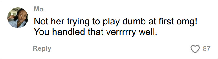 A comment praising the bride-to-be for confronting the woman mid-flight about her missing wallet. A comment praising the bride-to-be for confronting the woman mid-flight about her missing wallet.