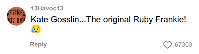 A comment comparing Kate Gosselin to Ruby Frankie amid Collin Gosselin's intensifying public battle.