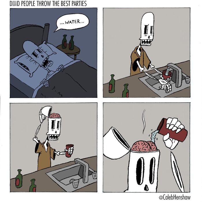 I Love Dark Humor, And These 24 Comics By Caleb Henshaw Caught Me Completely Off Guard