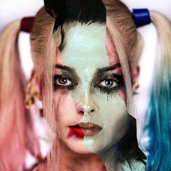 Digital artist blends Harley Quinn with classical art, creating a clever movie mashup.