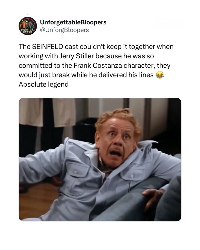 TV post about Jerry Stiller's hilarious performance in Seinfeld, a classic TV show.