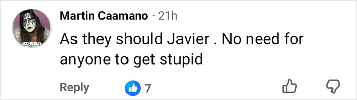 A comment section response from Martin Caamano regarding Javier Bardem and the Spanish National Team. A comment section response from Martin Caamano regarding Javier Bardem and the Spanish National Team.