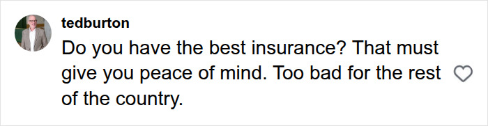 Screenshot of a comment discussing insurance and the birth of JD Vance's fourth child. Screenshot of a comment discussing insurance and the birth of JD Vance's fourth child.