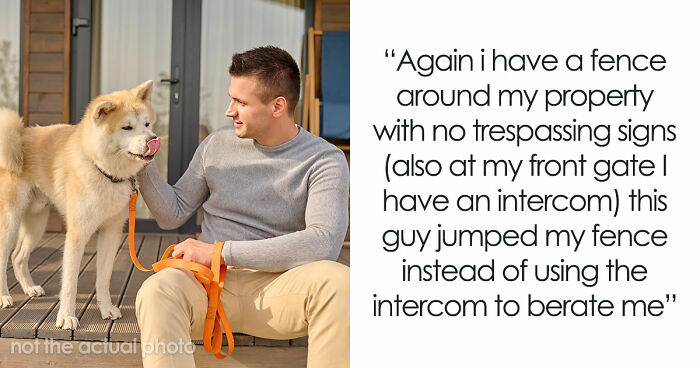 Rude Neighbor Says “If We Can Access It, We Can Use It,” Then Comes Face To Face With Guard Dog