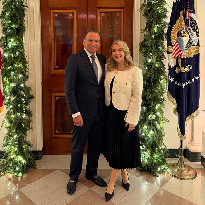 Karoline Leavitt and her husband at an event, highlighting their marriage.