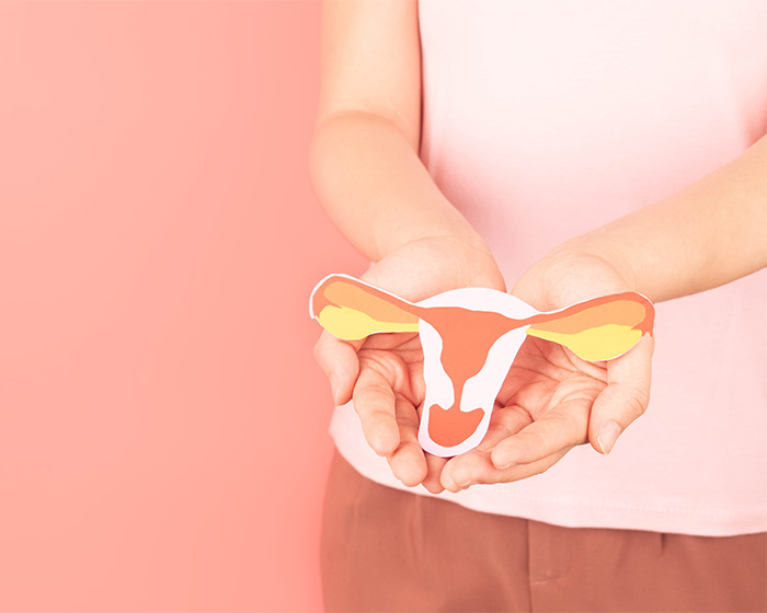 A woman holding a paper cut-out of a uterus, relevant to a libido confession and doctor's insight.