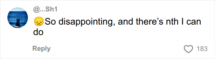 A comment expressing disappointment about Bonnie Blue's Shameless 154 Men baby-themed stunt, showing a sad emoji.